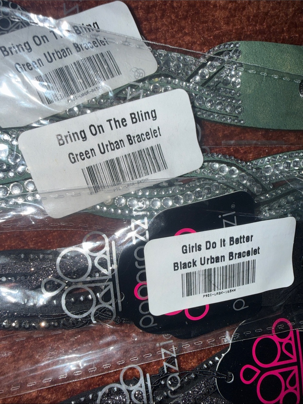 Bring On The Bling Urban Bracelet - Green & Black